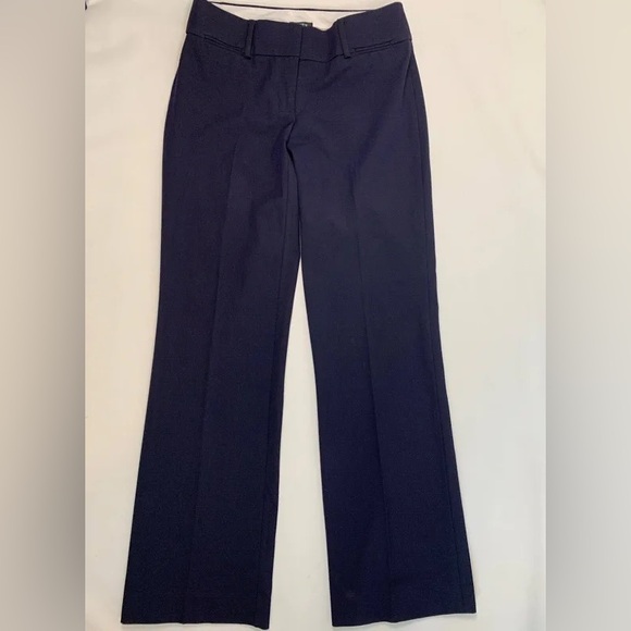 Ann Taylor LOFT Julie Trouser Pants Deep Space Navy Straight Leg Pleats Size 8 - Picture 2 of 14